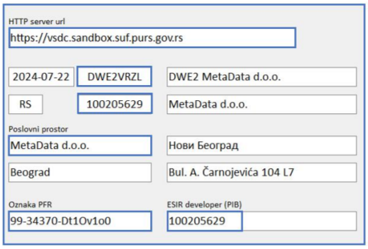 Popunjena forma POS2SDC