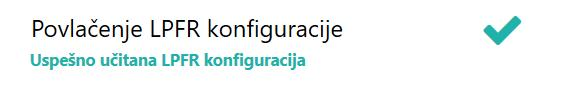 Uspešno konfigurisan LPFR