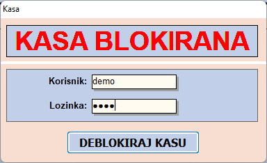 Kasa je blokirana