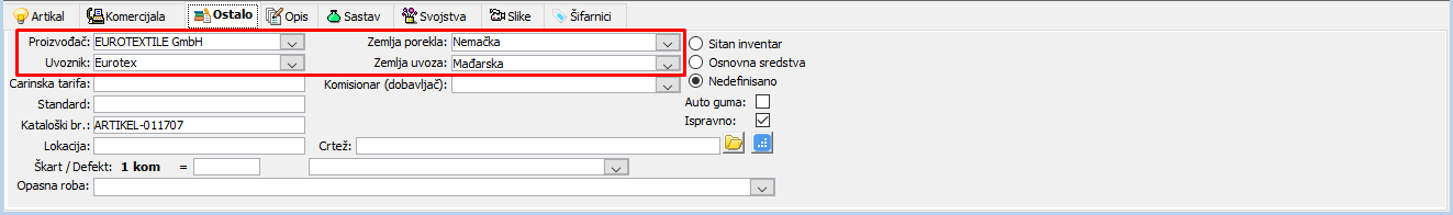 Listić Ostalo.